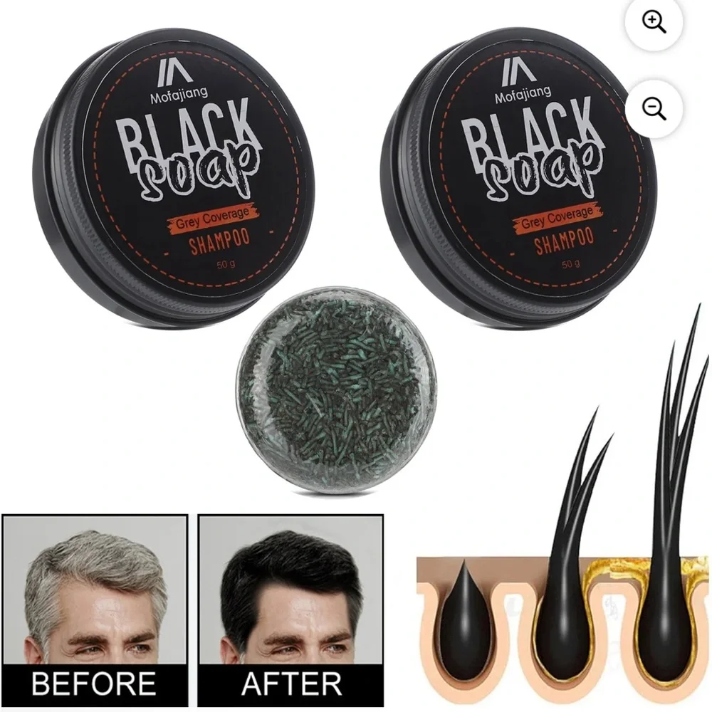 Brown Hair Reverse Gray Natural Hair‎ Grey Coverage Bar Shampoo Soap